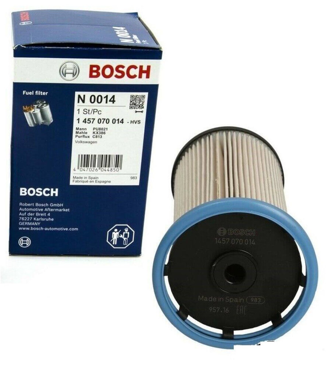 VW Polo 2018-2021 Mazot Filtresi (Yakıt) BOSCH 1457070014-5Q0127177